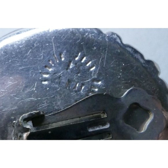 Signed Frederick Jean Duclos Bold Sterling Silver Electroform Striped Dome Earri - Picture 9 of 14